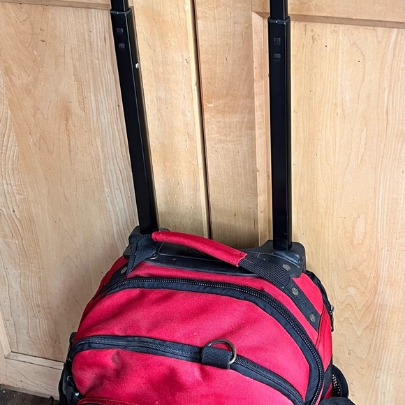 Red Wheeled Backpack - Picture 3 of 10